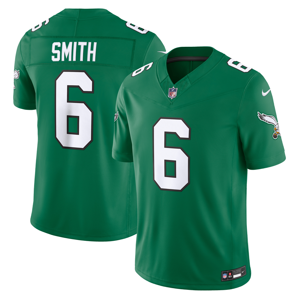 Men's Philadelphia Eagles DeVonta Smith Nike Kelly Green Alternate Vapor F.U.S.E. Stitched Limited Jersey - Image 2