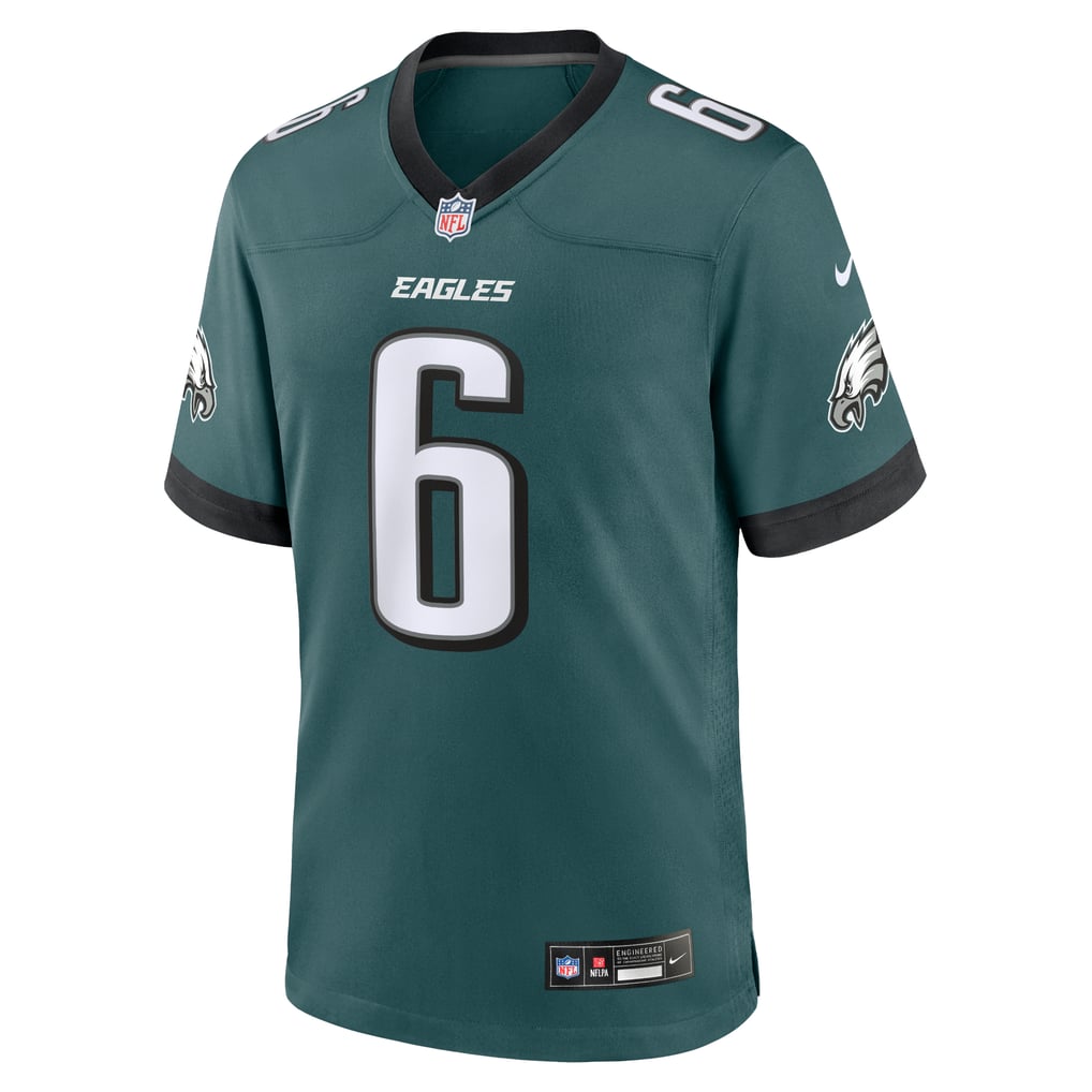Men's Philadelphia Eagles DeVonta Smith Nike Midnight Green Team Game Jersey - Image 3