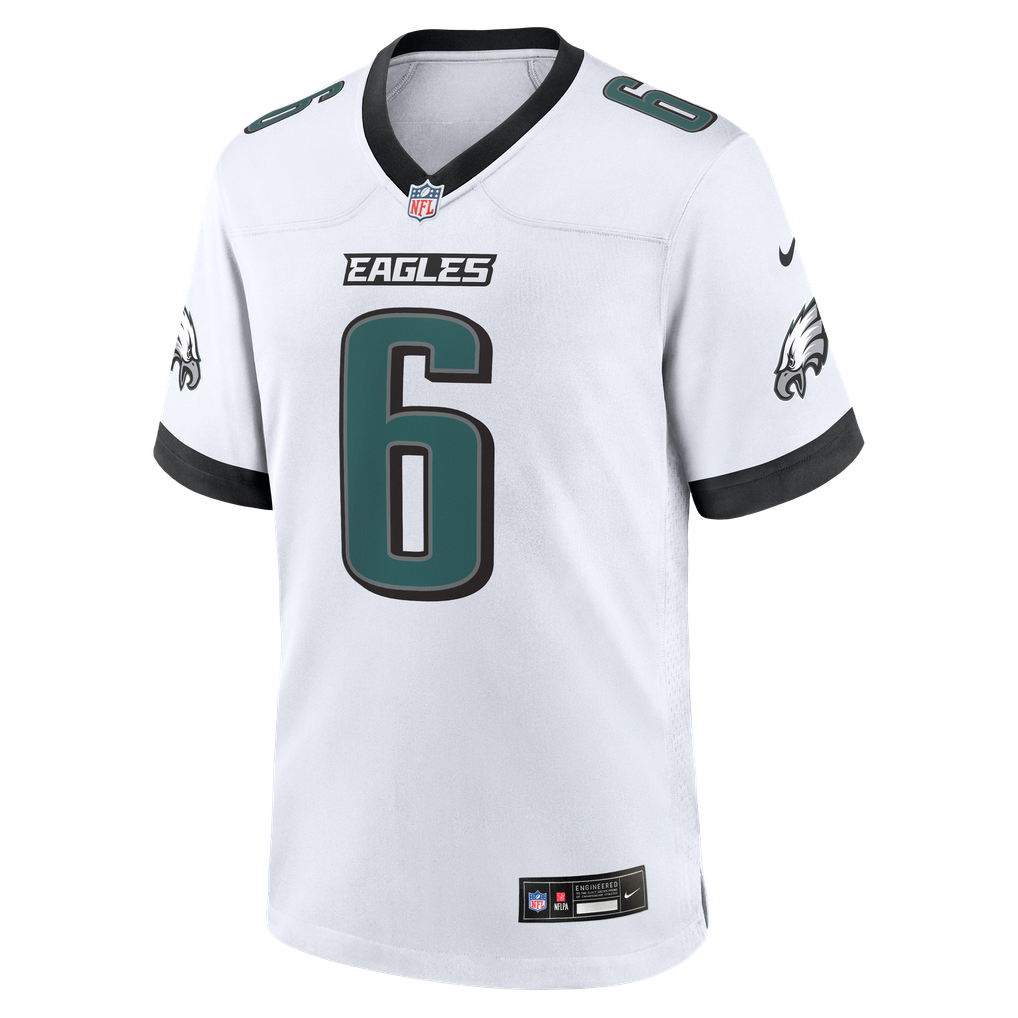 Men's Philadelphia Eagles DeVonta Smith Nike White Game Jersey - Image 3