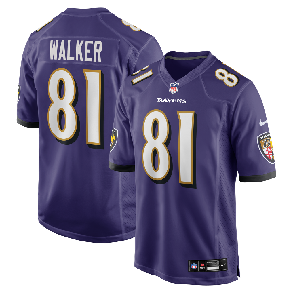 Men's Baltimore Ravens Devontez Walker Nike Purple Team Game Jersey