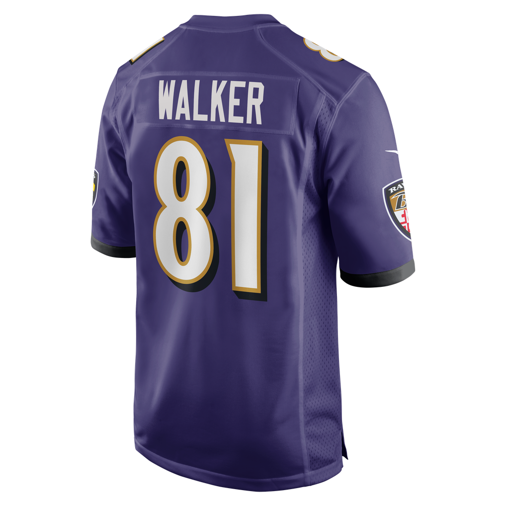 Men's Baltimore Ravens Devontez Walker Nike Purple Team Game Jersey