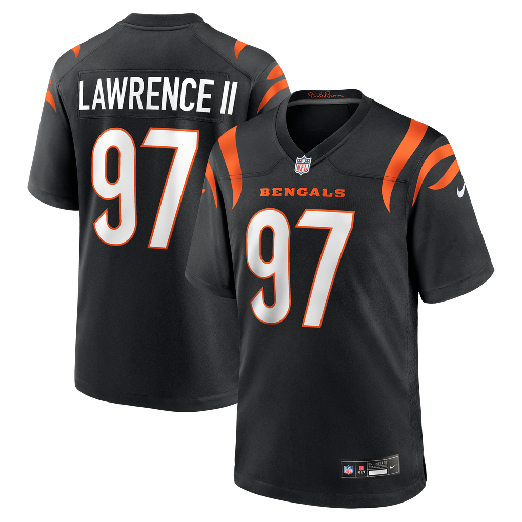 Men's Cincinnati Bengals Dexter Lawrence II Nike Black Game Jersey - Image 2