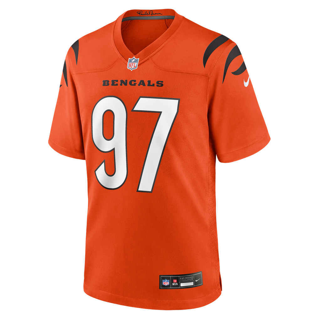 Men's Cincinnati Bengals Dexter Lawrence II Nike Orange Game Jersey - Image 3