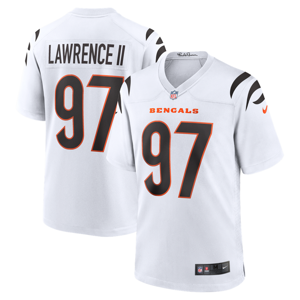Men's Cincinnati Bengals Dexter Lawrence II Nike White Game Jersey - Image 2