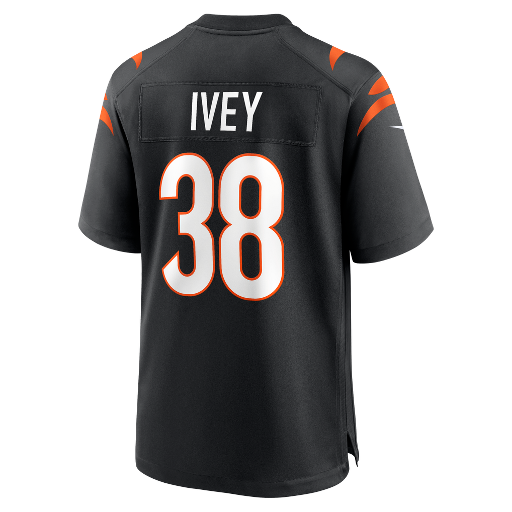 Men's Cincinnati Bengals DJ Ivey Nike Black Team Game Jersey - Image 4
