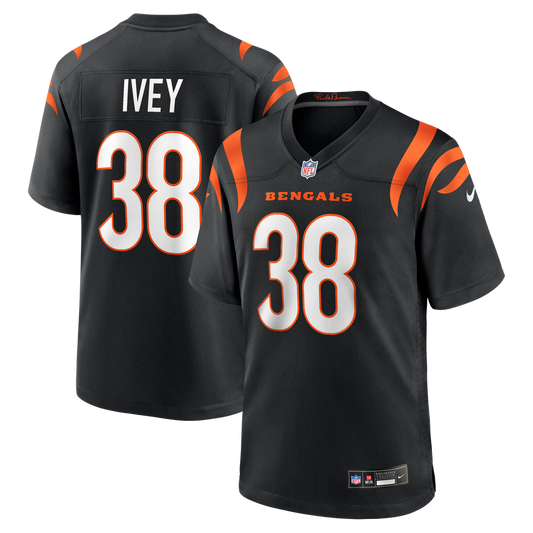 Men's Cincinnati Bengals DJ Ivey Nike Black Team Game Jersey - Image 1
