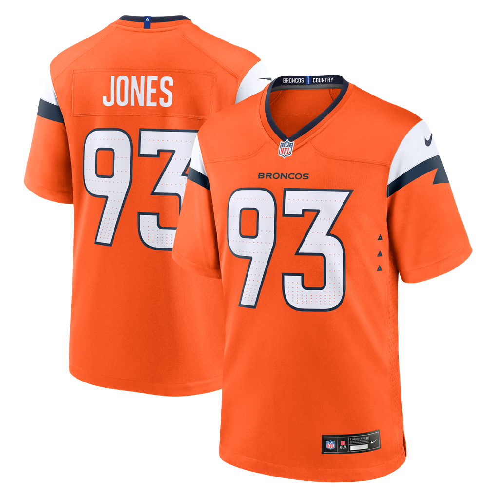Men's Denver Broncos D.J. Jones Nike  Orange Team Game Jersey - Image 2