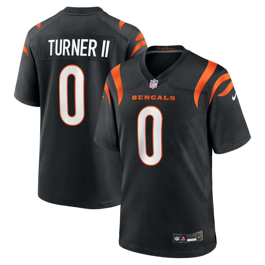 Men's Cincinnati Bengals DJ Turner II Nike Black Team Game Jersey - Image 1
