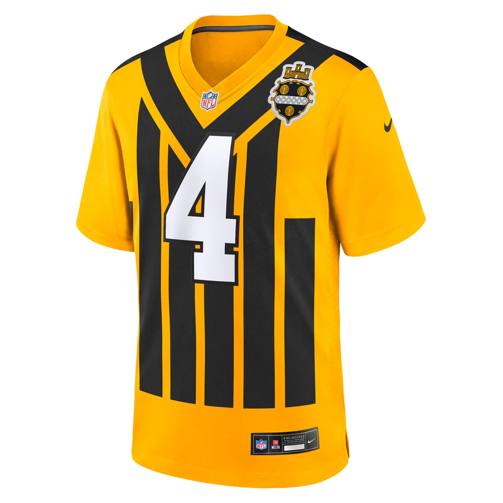 Men's Pittsburgh Steelers DK Metcalf Nike Gold Alternate 1933 Throwback Game Jersey - Image 3
