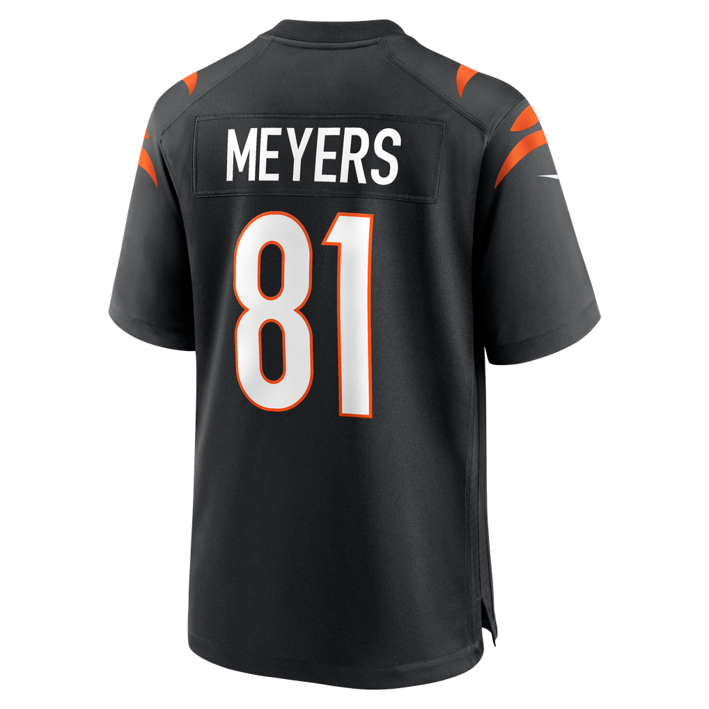 Men's Cincinnati Bengals Dohnte Meyers Nike Black Team Game Jersey - Image 6