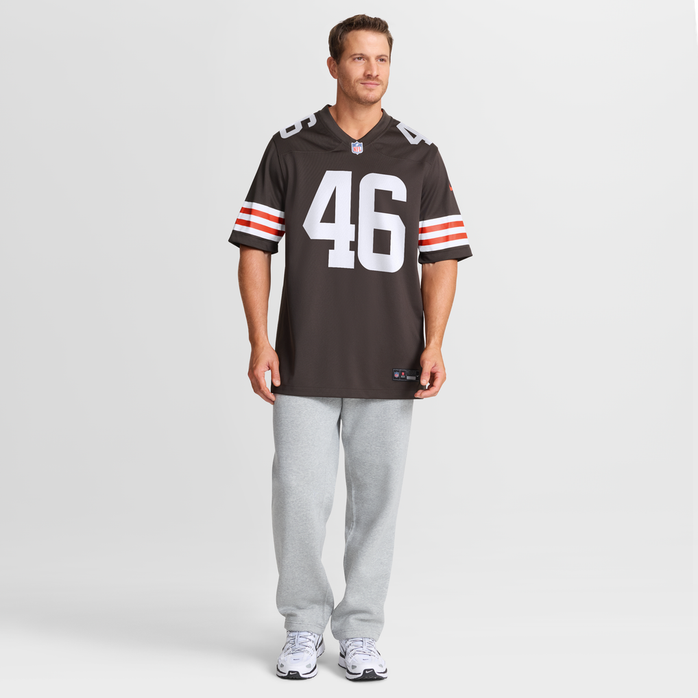 Men's Cleveland Browns Don Fleming Nike Brown Retired Player Jersey - Image 8