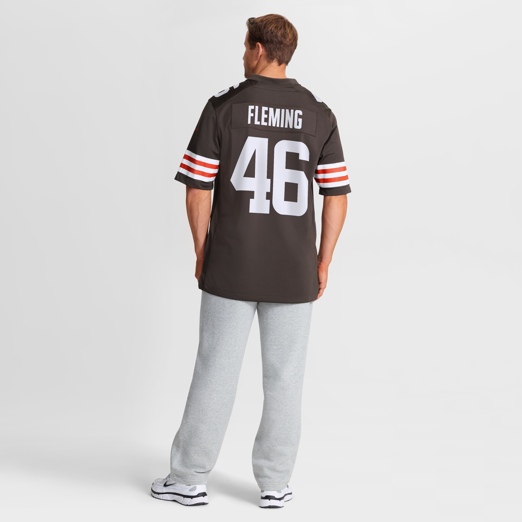 Men's Cleveland Browns Don Fleming Nike Brown Retired Player Jersey - Image 9