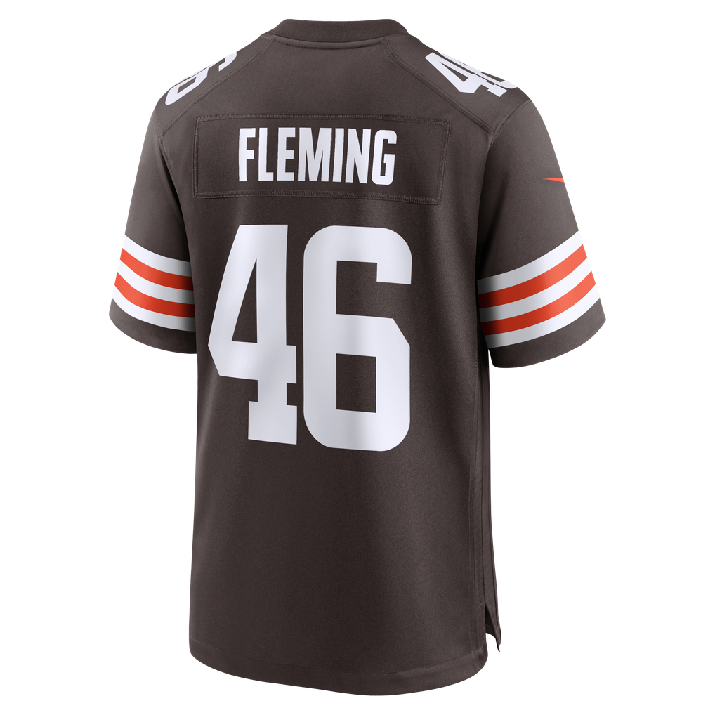 Men's Cleveland Browns Don Fleming Nike Brown Retired Player Jersey - Image 4