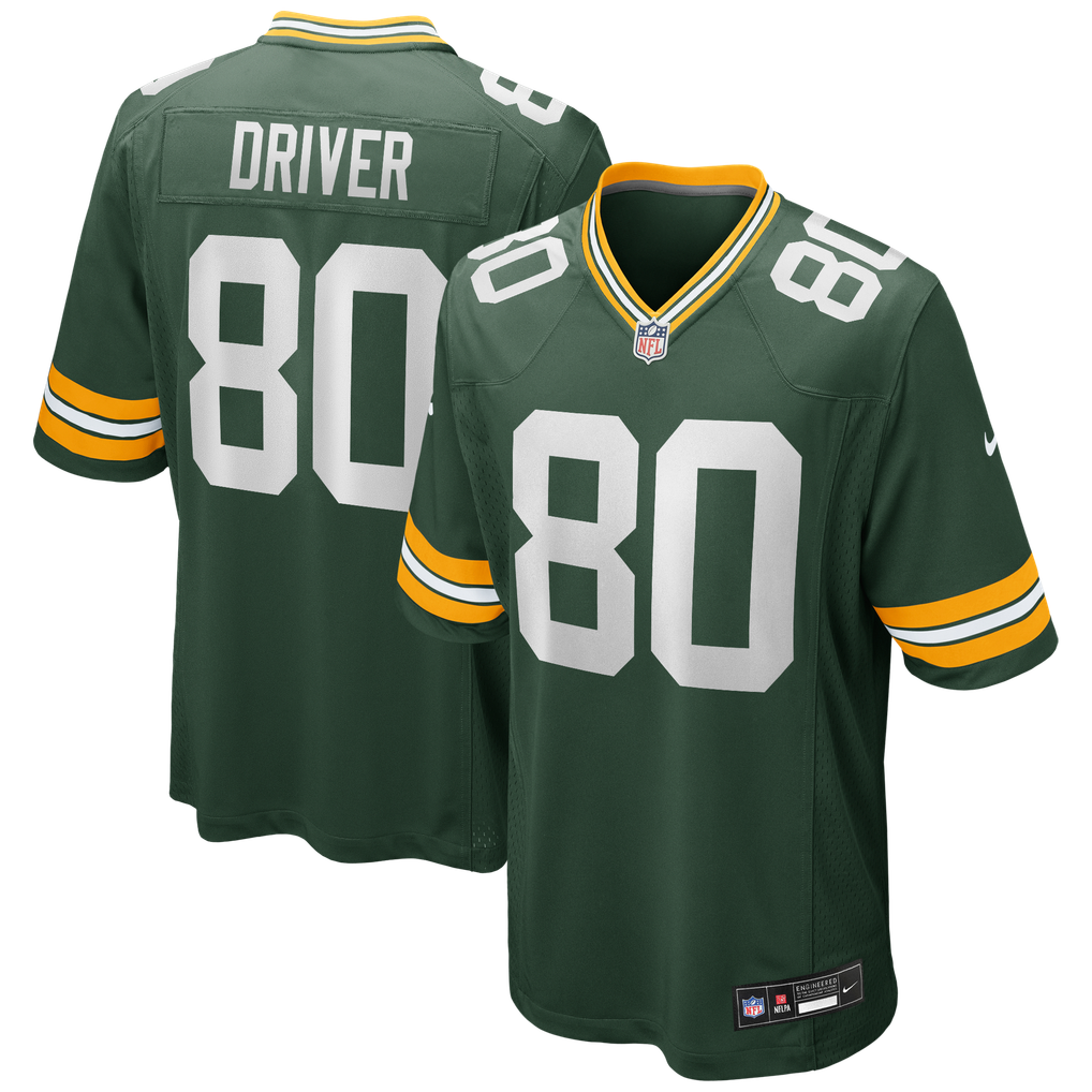 Men's Green Bay Packers Donald Driver Nike Green Game Retired Player Jersey - Image 1