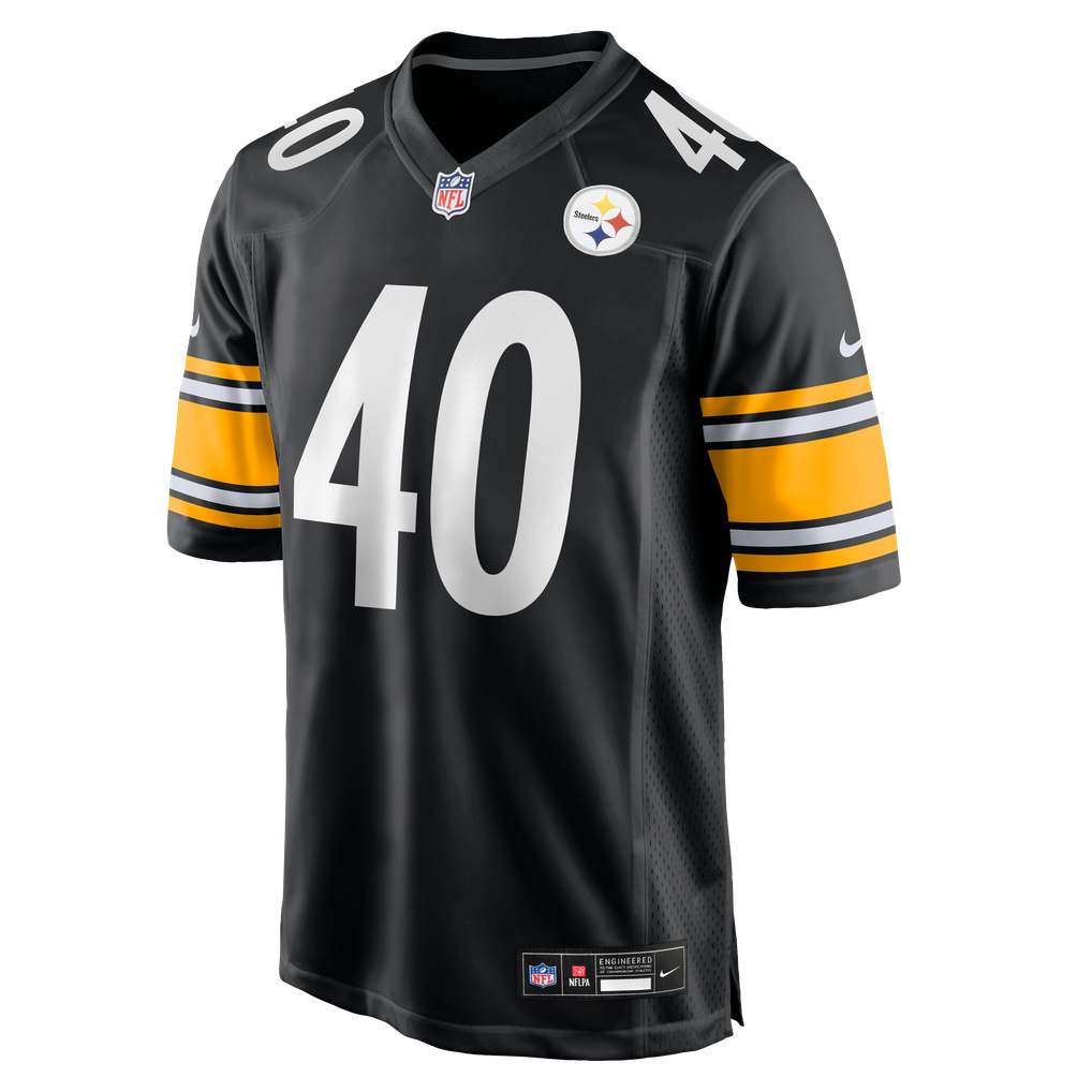 Men's Pittsburgh Steelers Doneiko Slaughter Nike Black Team Game Jersey - Image 6