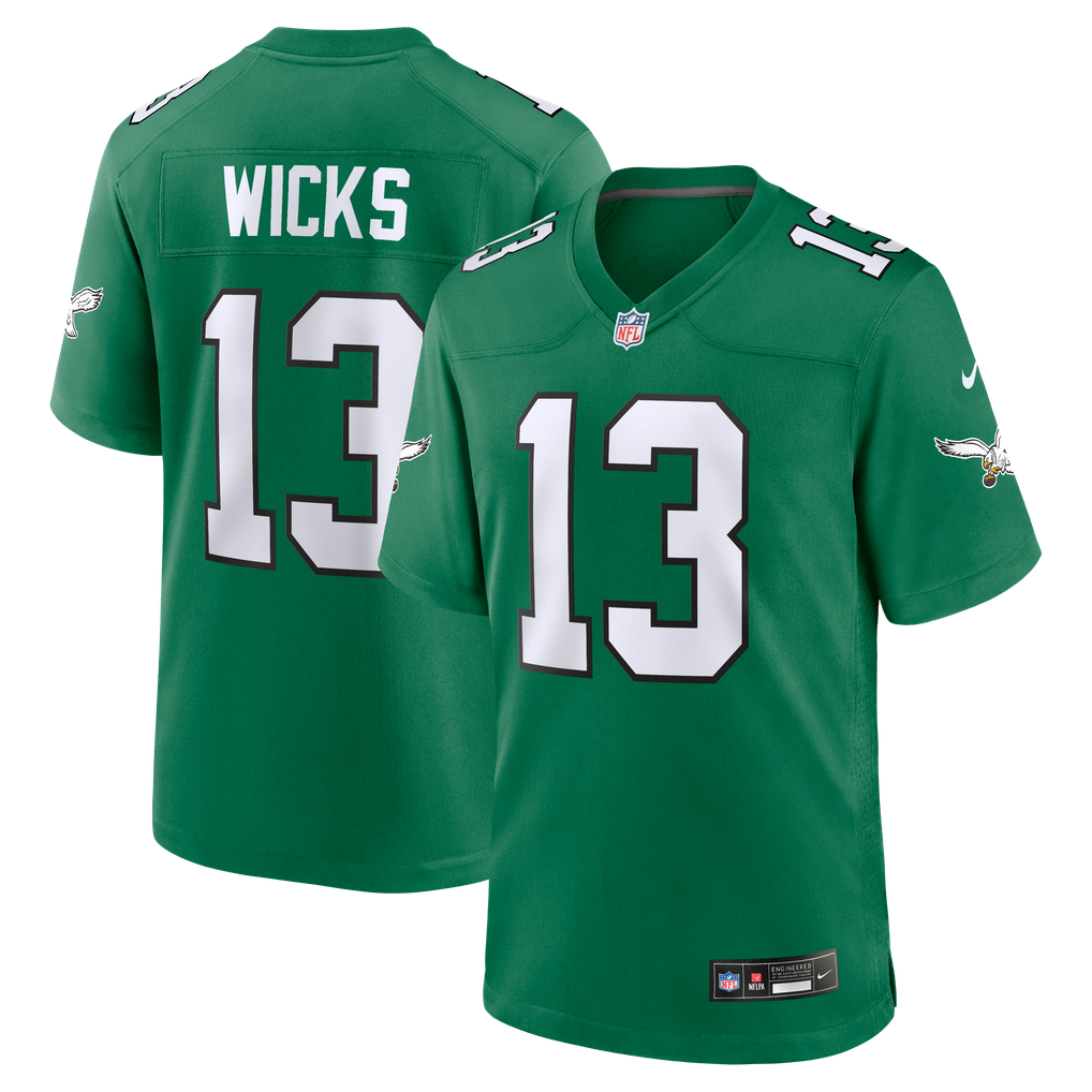 Men's Philadelphia Eagles Dontayvion Wicks Nike Kelly Green Alternate  Game Jersey - Image 1