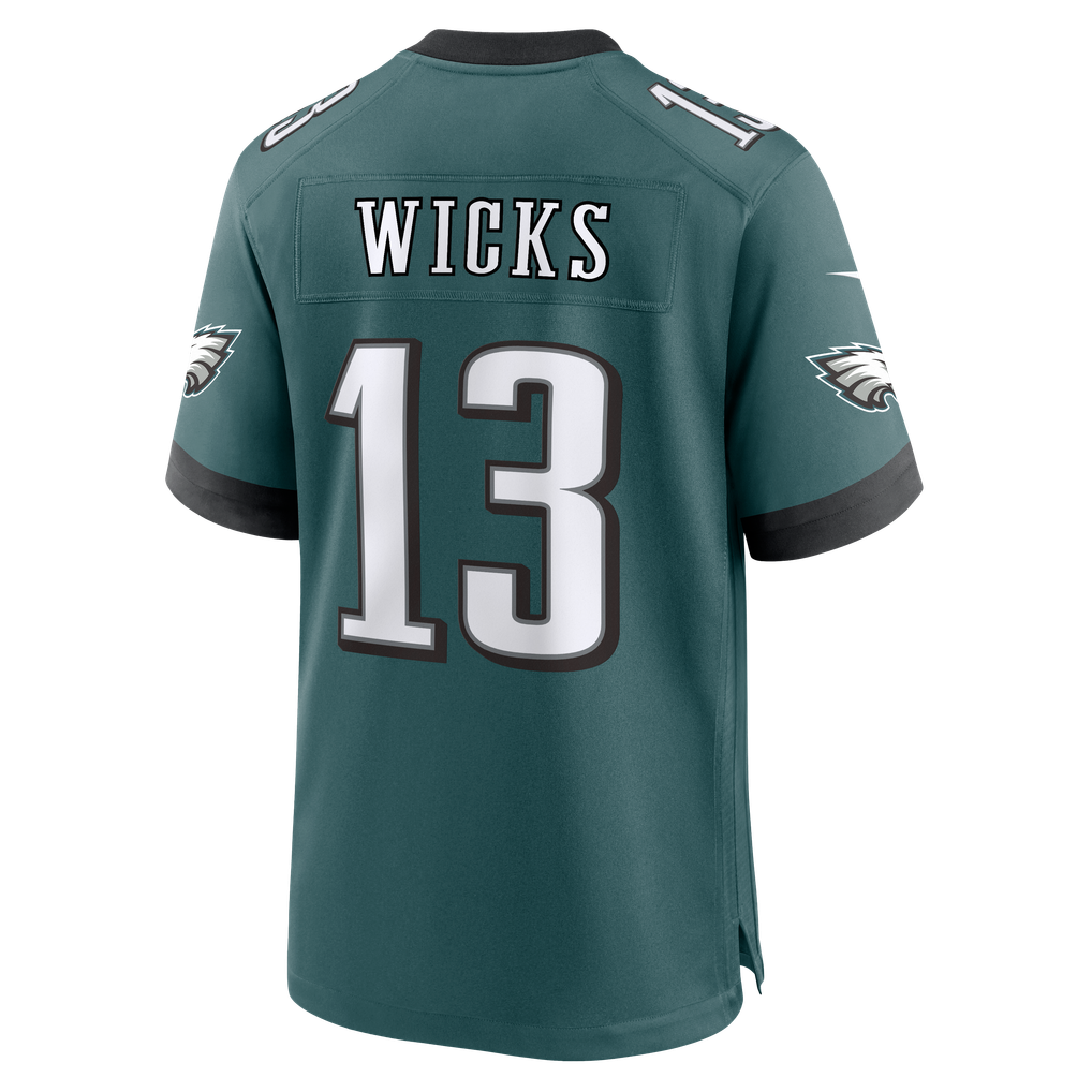 Men's Philadelphia Eagles Dontayvion Wicks Nike Midnight Green Team Game Jersey - Image 4