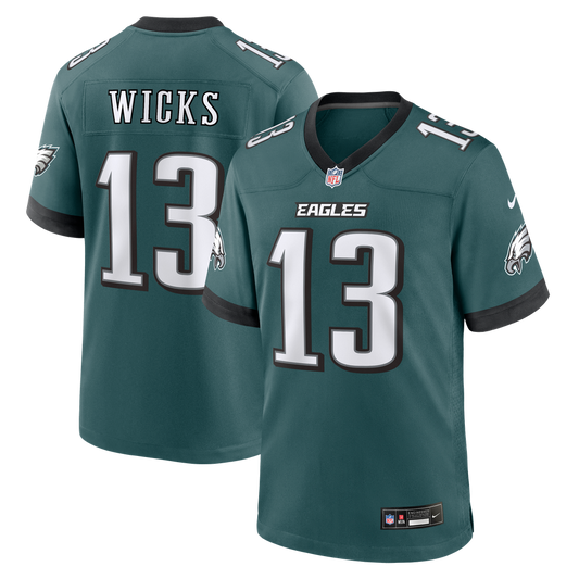 Men's Philadelphia Eagles Dontayvion Wicks Nike Midnight Green Team Game Jersey - Image 1