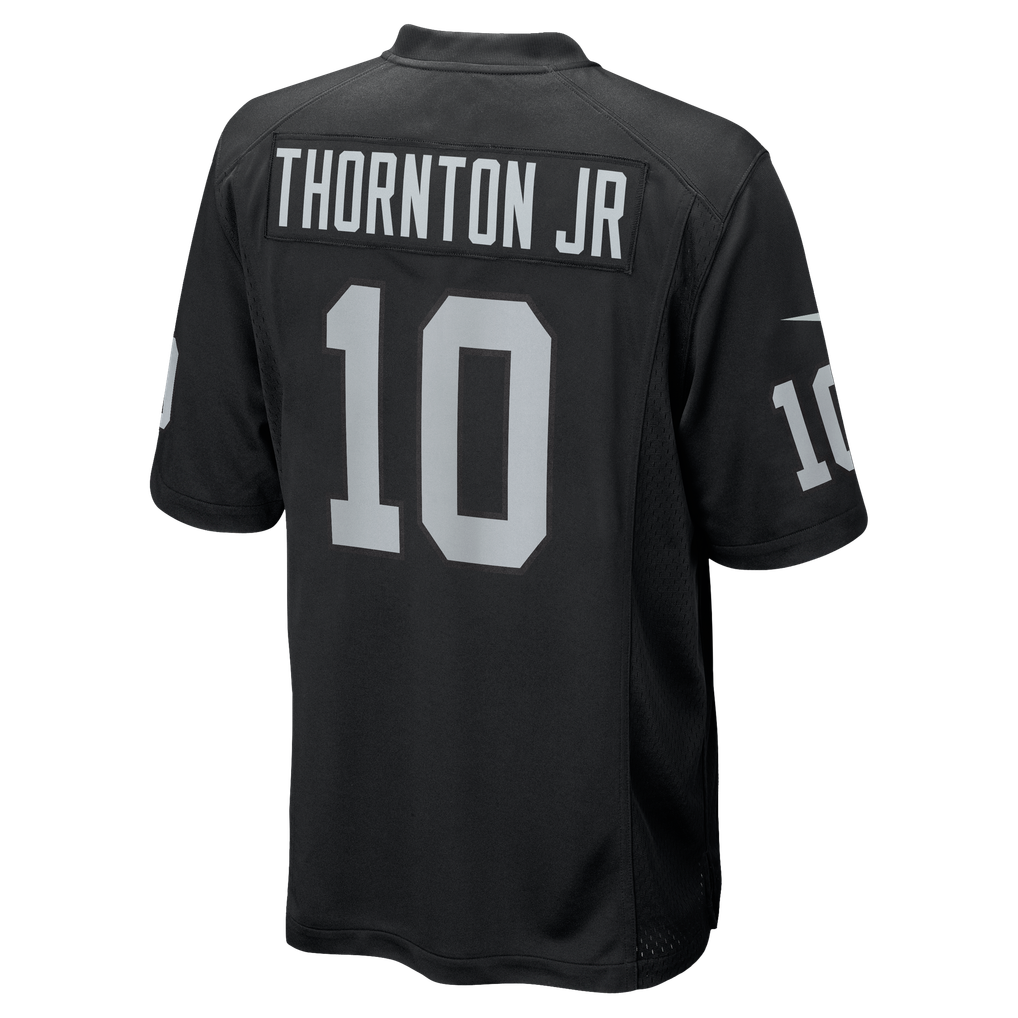 Men's Las Vegas Raiders Dont'e Thornton Jr. Nike  Black Team Game Jersey - Image 4