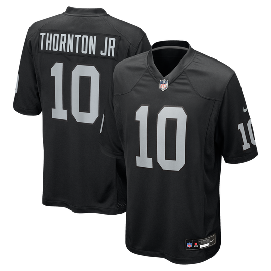 Men's Las Vegas Raiders Dont'e Thornton Jr. Nike  Black Team Game Jersey - Image 1