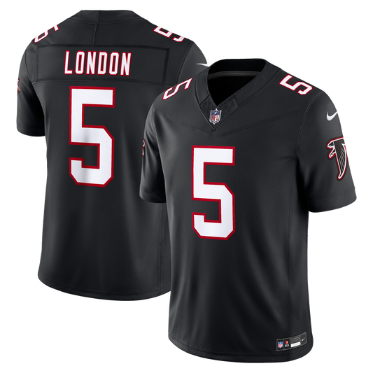 Men's Atlanta Falcons Drake London Nike Black Alternate Throwback Vapor F.U.S.E. Stitched Limited Jersey