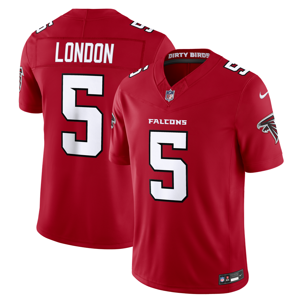 Men's Atlanta Falcons Drake London Nike Red Team Vapor F.U.S.E. Stitched Limited Jersey