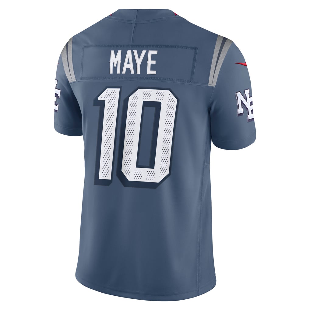 Men's New England Patriots Drake Maye Nike Blue Rivalries Collection Stitched Limited Jersey - Image 4