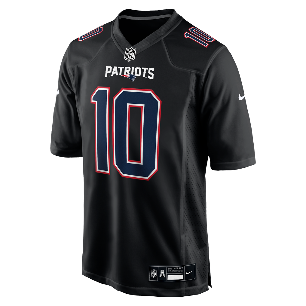 Men's New England Patriots Drake Maye Nike Carbon Black Game Jersey - Image 3