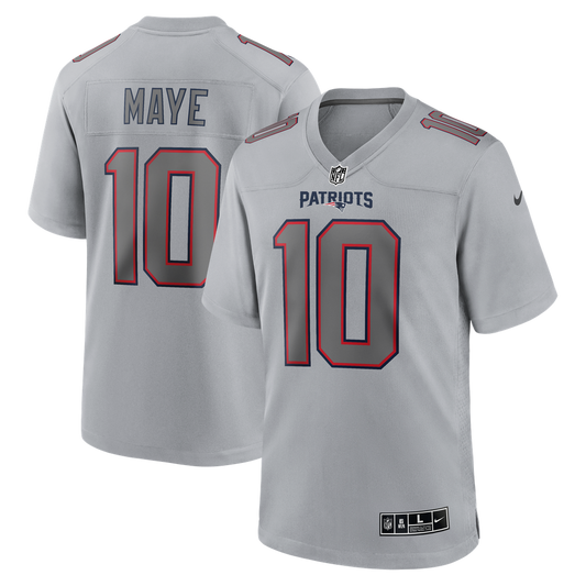 Men's New England Patriots Drake Maye Nike Gray Atmosphere Fashion Game Jersey - Image 1