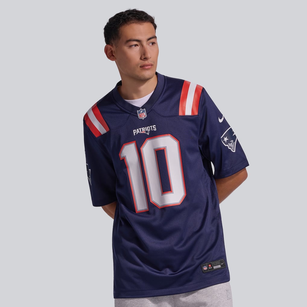 Men's New England Patriots Drake Maye Nike Navy  Player Game Jersey - Image 3