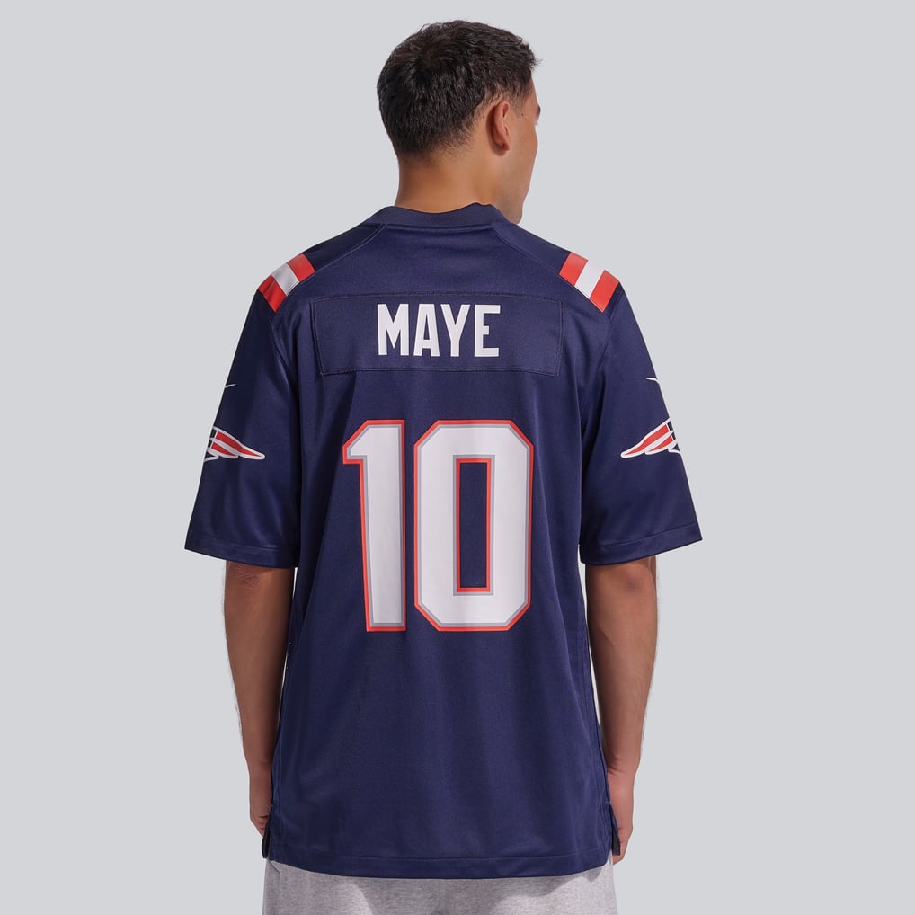 Men's New England Patriots Drake Maye Nike Navy  Player Game Jersey - Image 4