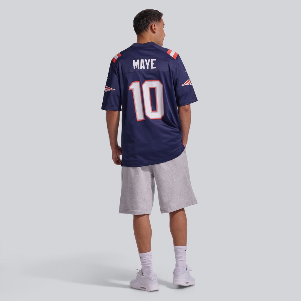 Men's New England Patriots Drake Maye Nike Navy  Player Game Jersey - Image 6
