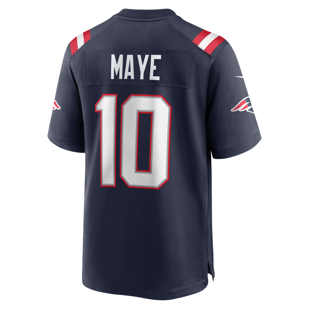 Men's New England Patriots Drake Maye Nike Navy  Player Game Jersey - Image 8