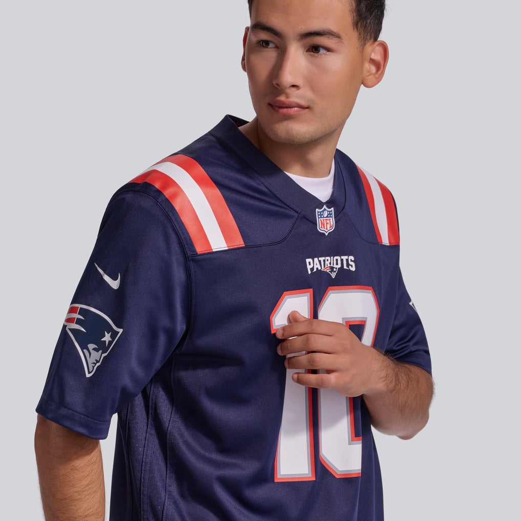 Men's New England Patriots Drake Maye Nike Navy  Player Game Jersey - Image 10