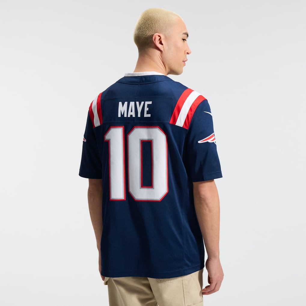 Men's New England Patriots Drake Maye Nike Navy Team Vapor F.U.S.E. Stitched Limited Jersey - Image 4