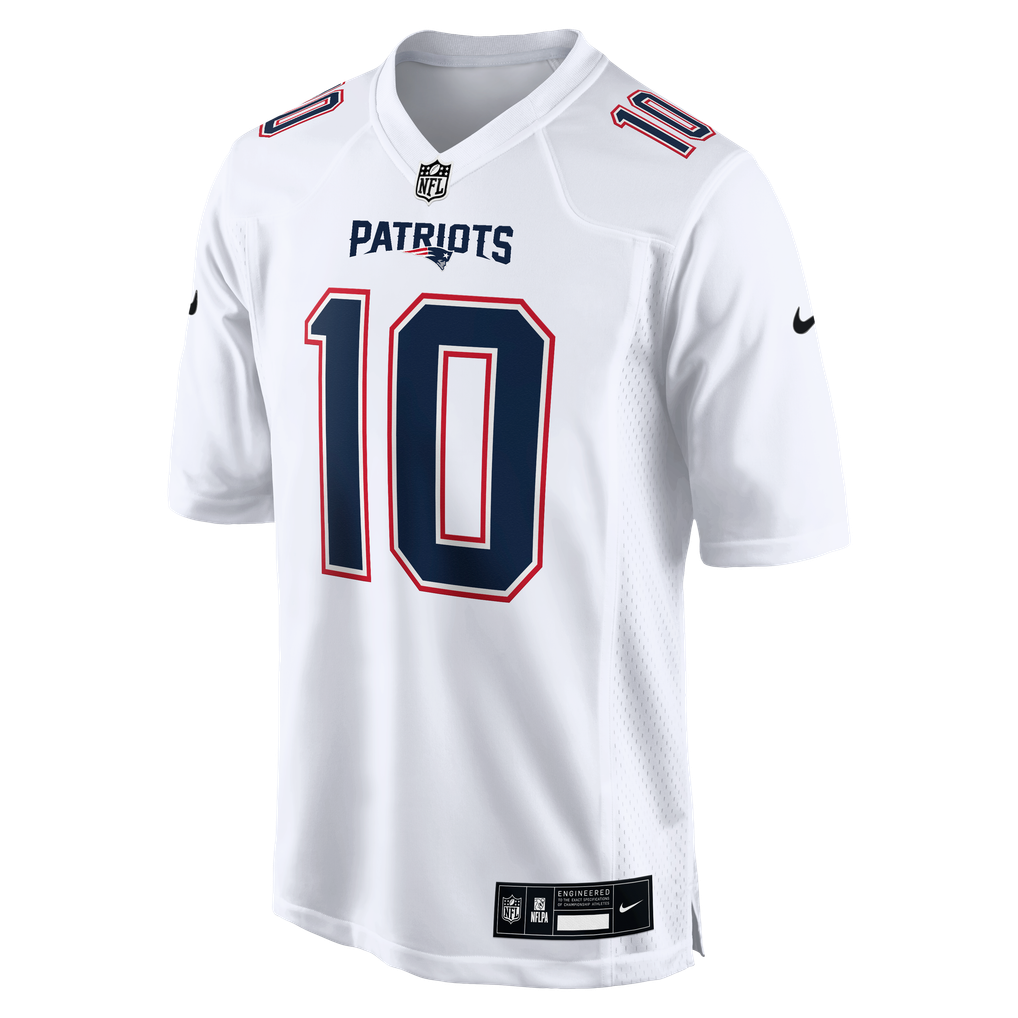Men's New England Patriots Drake Maye Nike Tundra White Game Jersey - Image 3