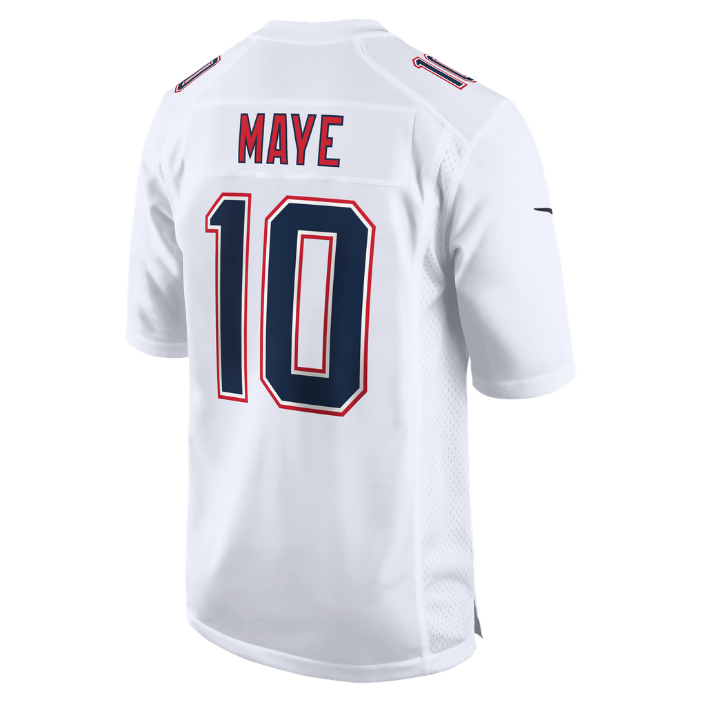 Men's New England Patriots Drake Maye Nike Tundra White Game Jersey - Image 4