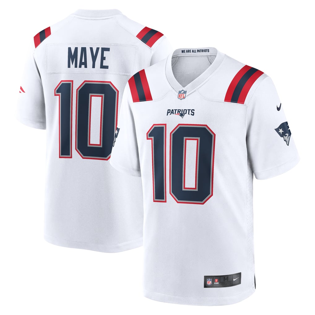 Men's New England Patriots Drake Maye Nike White  Player Game Jersey - Image 2