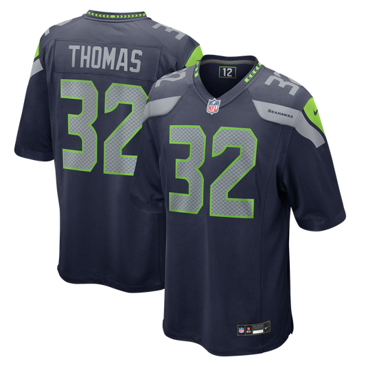Men's Seattle Seahawks Drake Thomas Nike College Navy Team Game Jersey - Image 1