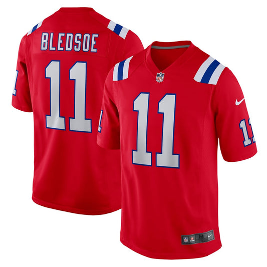 Men's New England Patriots Drew Bledsoe Nike Red Retired Player Alternate Game Jersey - Image 1