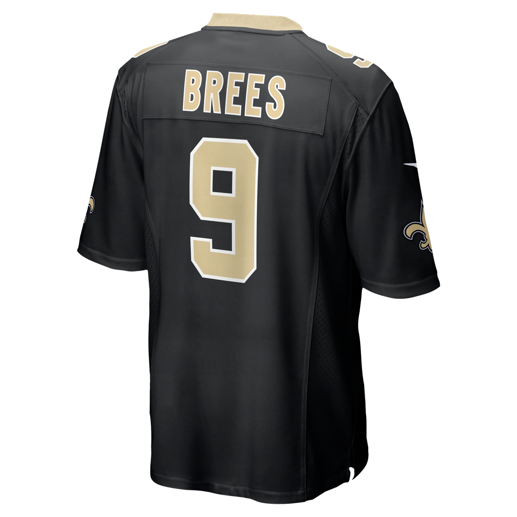 Men's New Orleans Saints Drew Brees Nike  Black Team Game Jersey - Image 4