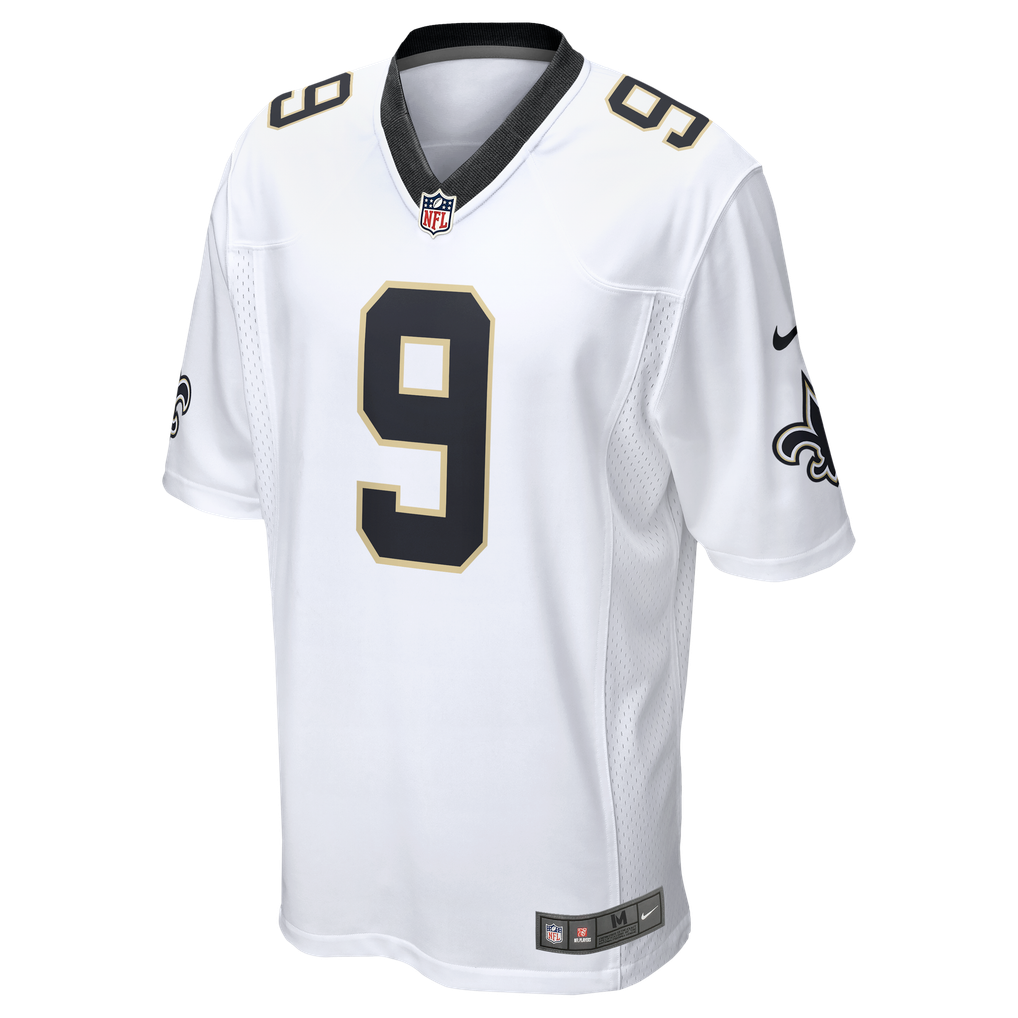 Men's New Orleans Saints Drew Brees Nike  White Game Jersey - Image 3