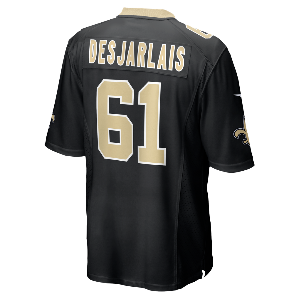 Men's New Orleans Saints Drew Desjarlais Nike Black Game Player Jersey - Image 4