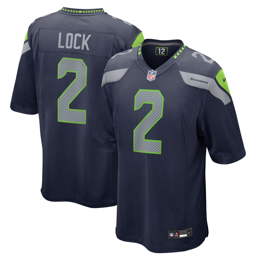 Men's Seattle Seahawks Drew Lock Nike  College Navy Team Game Jersey - Image 2