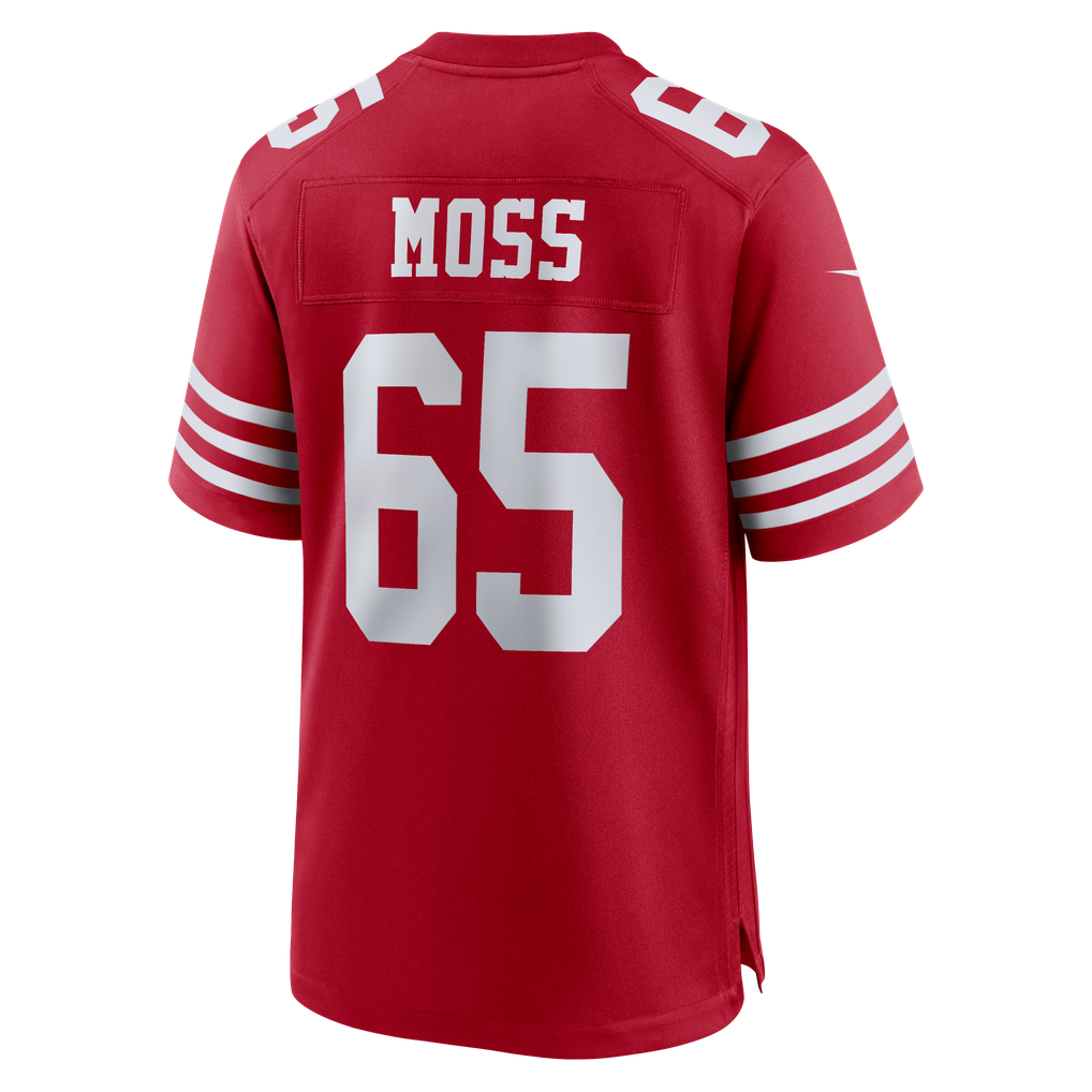 Men's San Francisco 49ers Drew Moss Nike  Scarlet Team Game Jersey - Image 4