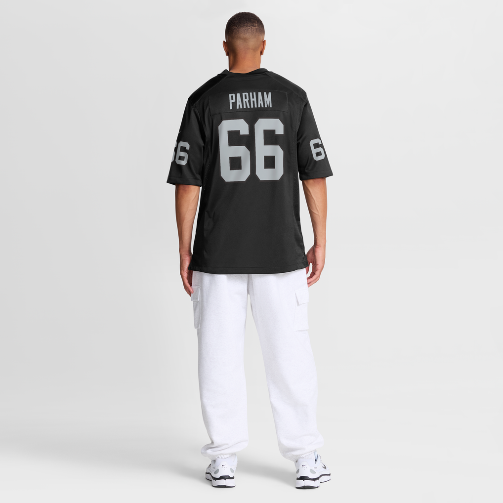 Men's Las Vegas Raiders Dylan Parham Nike Black Game Player Jersey - Image 9
