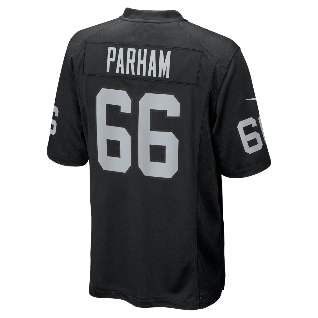 Men's Las Vegas Raiders Dylan Parham Nike Black Game Player Jersey - Image 4