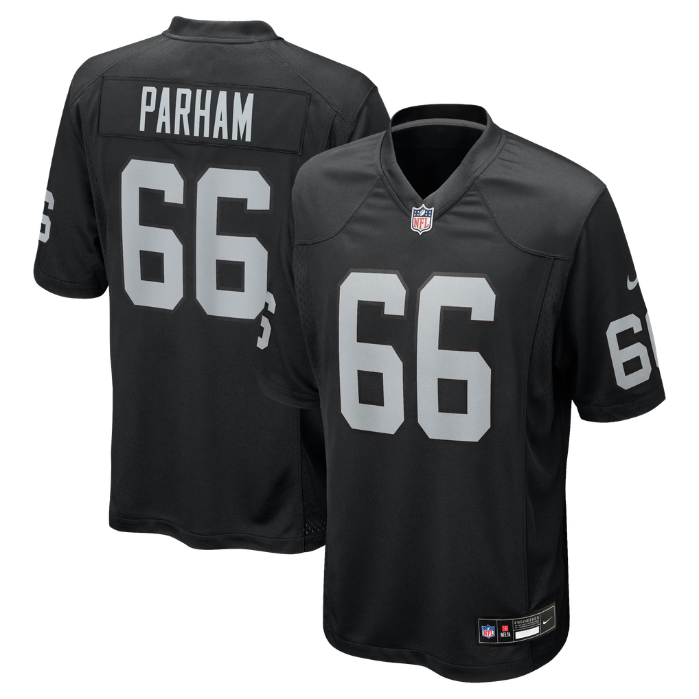 Men's Las Vegas Raiders Dylan Parham Nike Black Game Player Jersey - Image 1