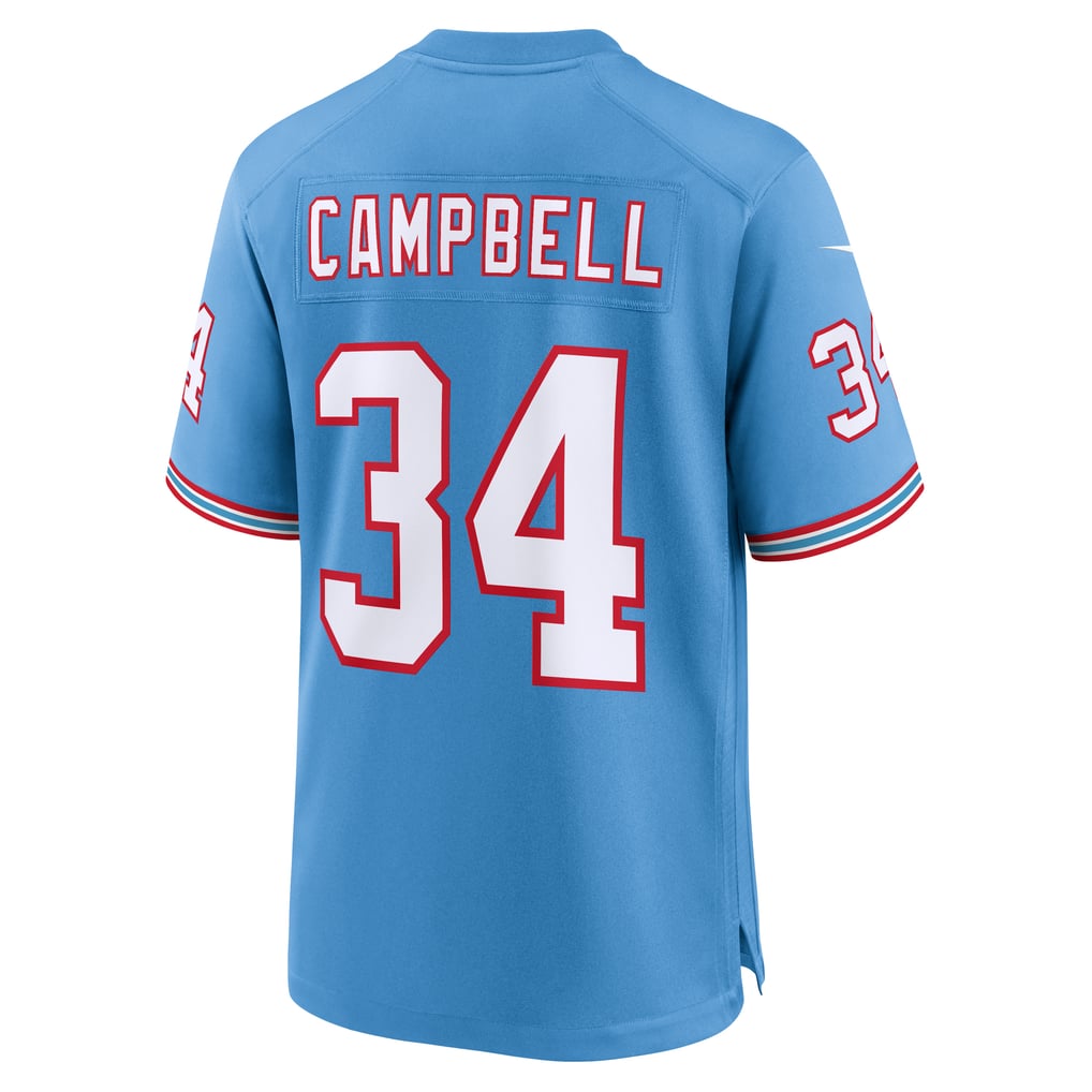Men's Tennessee Titans Earl Campbell Nike Light Blue Retired Player Alternate Game Jersey - Image 4