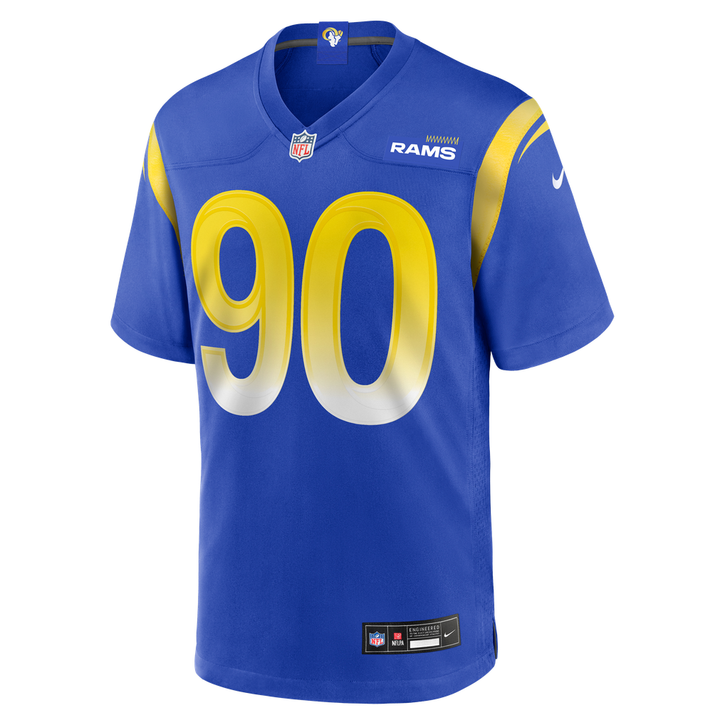 Men's Los Angeles Rams Earnest Brown IV Nike  Royal Team Game Jersey - Image 3